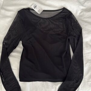 NWT Abercrombie Assymetrical Mesh Top